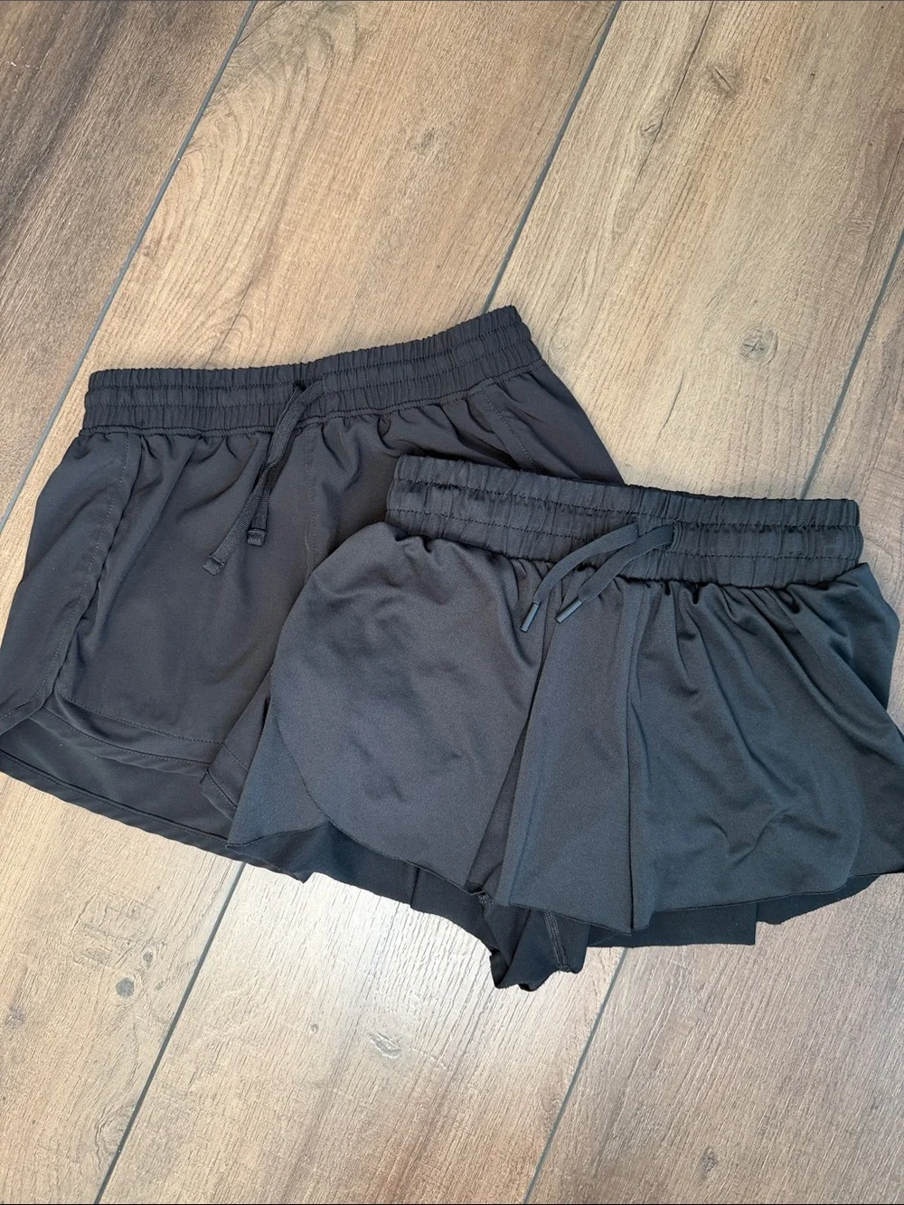 Girl’s Black Athletic Shorts with Drawstring Waist